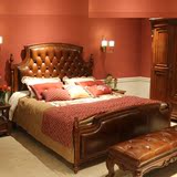 欧式床双人床 1.8米田园实木床别墅婚床深色奢华大床卧室家具
