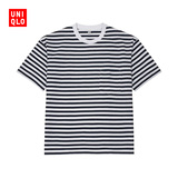 男装 宽松条纹T恤(短袖) 178537 优衣库UNIQLO