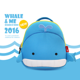 NOHOO诺狐韩版儿童书包幼儿园男女童3d时尚动物鲸鱼双肩背包3-6岁