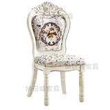 欧式餐椅 高档仿古美式布艺软包坐垫餐椅 实木餐桌椅组合 特价