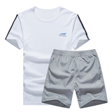 夏季男士短袖T恤 韩版速干衣运动休闲套装大码短裤t恤潮沙滩裤子