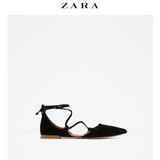 ZARA 女鞋 绑带平底鞋 12414101040