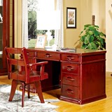 商城正品红橡木1.5米书桌全实木办公桌家用写字台学习桌整装特价