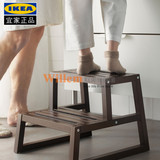 IKEA 宜家代购 莫尔加 实木凳子脚蹬梯凳换鞋凳踏脚凳梯子高低凳
