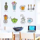 特价卡通创意墙贴趣味茶饮餐厅客厅厨房橱柜书桌摆件装饰墙壁贴纸