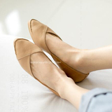 韩国代购正品女鞋欧美时尚尖头单鞋 浅口低帮鞋 双色拼接秀气显白