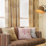 玉树临风定制遮光布料成品卧室客厅简约现代中式美式乡村飘窗帘