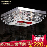现代简约卧室灯创意LED水晶吸顶灯具正方形欧式吸顶灯平板低压灯