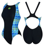 韩国ARENA专业泳衣女士拼色修身抗氯速干三角连体比赛泳衣