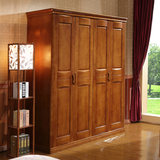特价住宅家具卧室全实木衣柜橡木大衣橱4 5 6门木质储物柜新款