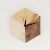 【三色·立方体】创意挂钟表简洁实木质森客厅卧室装饰文艺术静音