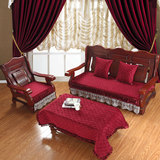 加厚冬季实木质沙发垫带靠背毛绒防滑长椅垫木头红木组合海绵坐垫