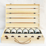 红酒盒实木盒六支装礼盒葡萄酒包装盒木高档红酒箱定制实木红酒盒