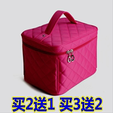 化妆包新款女包袋 韩版菱格专业化妆箱大容量收纳手提包