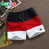 CARTELO/卡帝乐鳄鱼沙滩短裤男夏季运动短裤时尚休闲松紧系带裤子