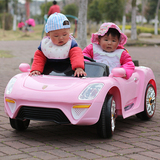 保时捷儿童电动四轮双驱双座带摇摆童车玩具可坐越野宝宝遥控汽车