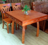 实木橡木餐桌可伸缩四方桌折叠餐桌椅组合小户型圆形餐厅饭桌餐台