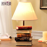 欧式书本台灯创意实用摆件 儿童卧室书房装饰工艺品 复古家居摆设