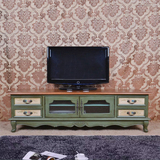 美式复古彩绘电视柜 2米电视柜 1.8视听柜 1.6米地柜 客厅展示柜