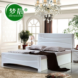 白色全实木床橡木1.5/1.8米松木储物高箱床双人中式简约现代家具