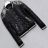 欧洲站冬羽绒服女短款2015冬新品韩版修身拼色加厚保暖外套