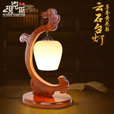 中式台灯仿古云石书房卧室床头灯饰奢华中式陶瓷实木灯具收藏送礼