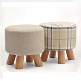 实木换鞋凳现代简约时尚矮凳客厅茶几沙发凳创意布艺小板凳圆凳子