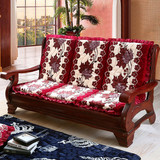 木家具布艺沙发垫子加厚海绵带靠背电脑老板长椅子坐垫时尚红木实
