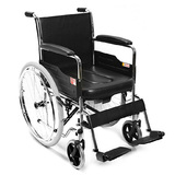 鱼跃轮椅H005B老人轮椅折叠轻便携残疾人带坐便代步车钢管旅行QX