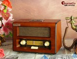 唐典 仿古复古收音机 欧式木质台式收音机 MP3 插卡 音箱 插USB