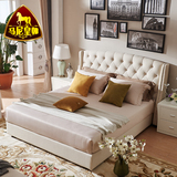 布床 高档卧室家具北欧美式床欧式床1.8米双人床储物软床 布艺床