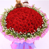 99朵红玫瑰花束生日表白求婚鲜花杭州鲜花速递同城实体鲜花店配送