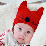 新生婴儿帽子秋冬款0-3-6个月胎帽冬天毛线帽男女宝宝满月帽冬季