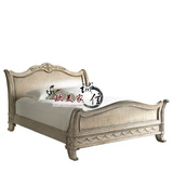 美欧式实木床复古做旧雕花床法式手绘雕刻双人床新古典高档卧室床