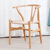 特价实木Y椅牛皮纸绳头层牛皮餐椅休闲椅餐厅椅榉木实木家具白坯