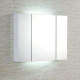 新款白色太空铝合金带灯镜柜卫生间浴室漱洗镜子柜储物柜镜箱吊柜