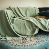 出口欧美五星酒店专柜纯棉线毯沙发巾毯春季纯色毛毯盖毯空调毯子