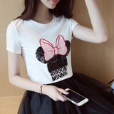 2016夏季正品以纯女装韩版纯棉T恤女宽松大码卡通印花短袖上衣潮