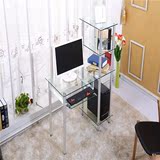 钢化玻璃书桌简约 简易书桌电脑桌台式桌家用笔记本桌写字桌包邮