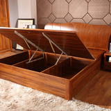 森林匠现代中式实木双人床气动高箱床带储物空间1.5米1.8米2人床