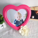包邮欧式摆台7寸实木儿童心形相框创意照片墙异型挂墙相框特价