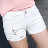 新款韩国代购白色牛仔超短裤夏天性感夏季百搭外穿显瘦宽松韩版