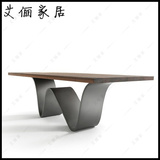 美式实木贴皮烤漆烤漆组装餐桌定做现代创意办公会议桌饭桌Y565