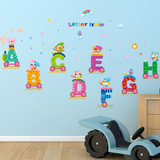 幼儿园墙壁装饰贴纸婴儿卧室贴画儿童房间卡通英文字母可移除墙贴