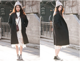 2015秋冬季韩版中长款羊毛呢子茧型显瘦外套 简约羊绒宽松大衣女