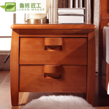 实木床头柜简约现代中式床头柜橡胶木简易储物柜卧室床边柜特价