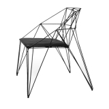 镂空铁丝椅铁艺创意家具餐椅钻石简约洽谈工业loft设计师椅带坐垫