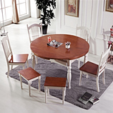 地中海实木餐桌椅组合折叠餐桌伸缩餐桌圆桌小户型长方桌白色餐台