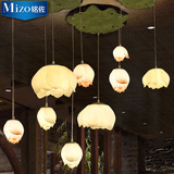 铭佐新中式吊灯客厅灯茶楼餐厅过道灯具创意个性艺术莲花荷花吊灯