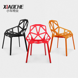 热卖北欧几何创意休闲椅餐椅 现代简约网状镂空办公椅设计师家具